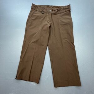 Lole Crop Pants Women's 8 Brown Stretch Water Repellent Outdoor Travel Hiking